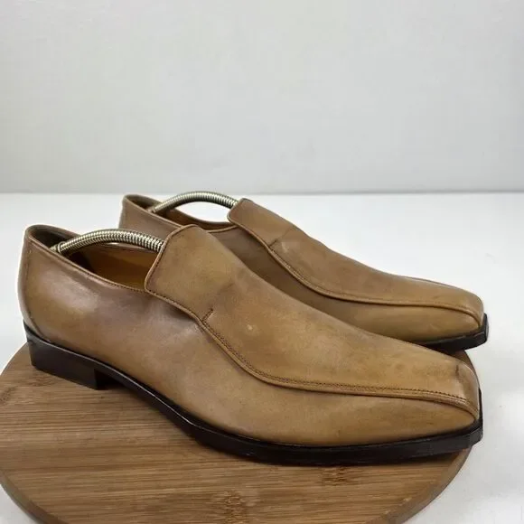 Oliver Sweeney Dagher Shoes‎ Mens 10 Slip On Square Toe Leather Loafers Italy